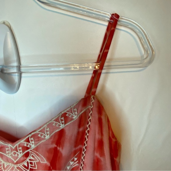Flying Tomato Coral Tie Dye Women’s Boho Embroidered Maxi Dress SZ S - Picture 8 of 15
